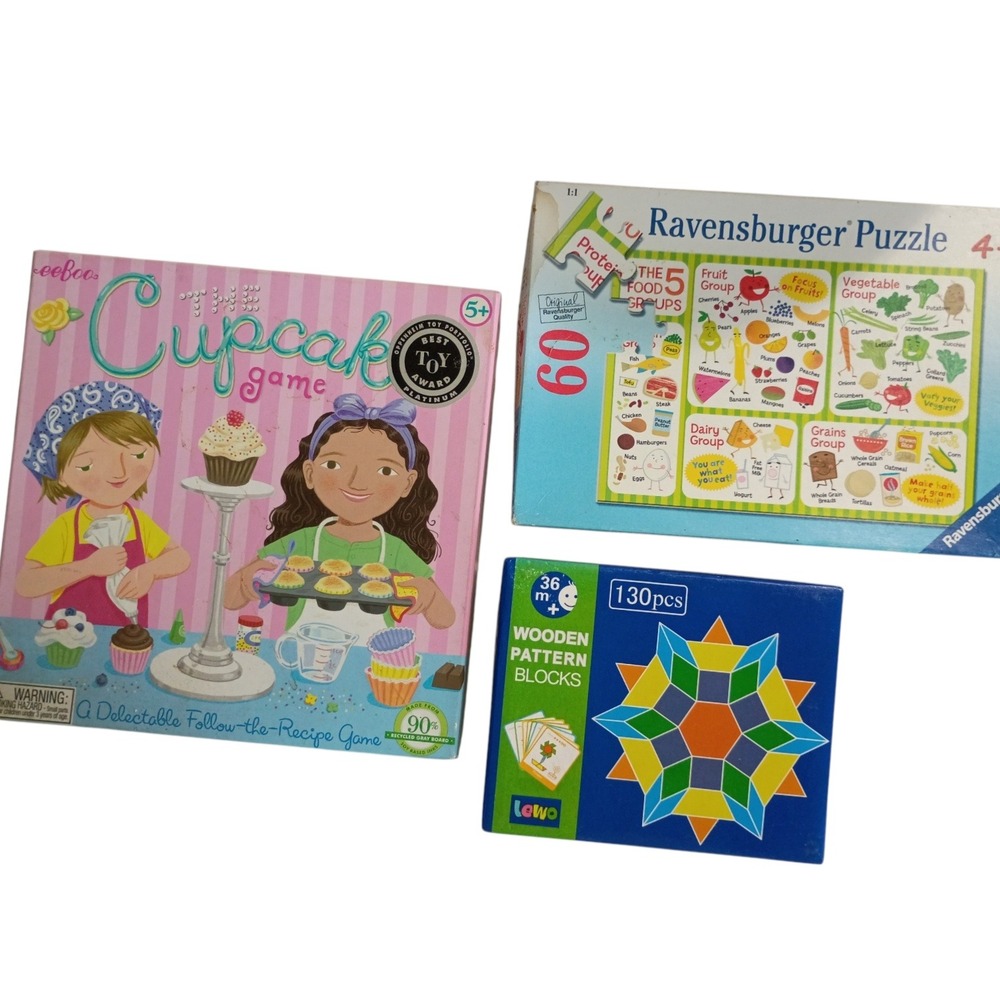 eeBoo Cupcake Game Ravensburger Food Groups‎ Puzzle Lewo Wooden Pattern Blocks